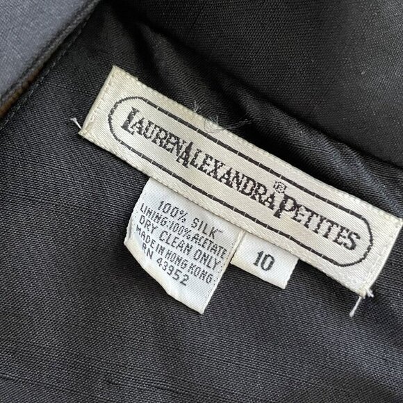 Vintage 90s Lauren Alexandra Womens Dress Sz 10P 10 Petite Black Silk Minimalist - Picture 13 of 13